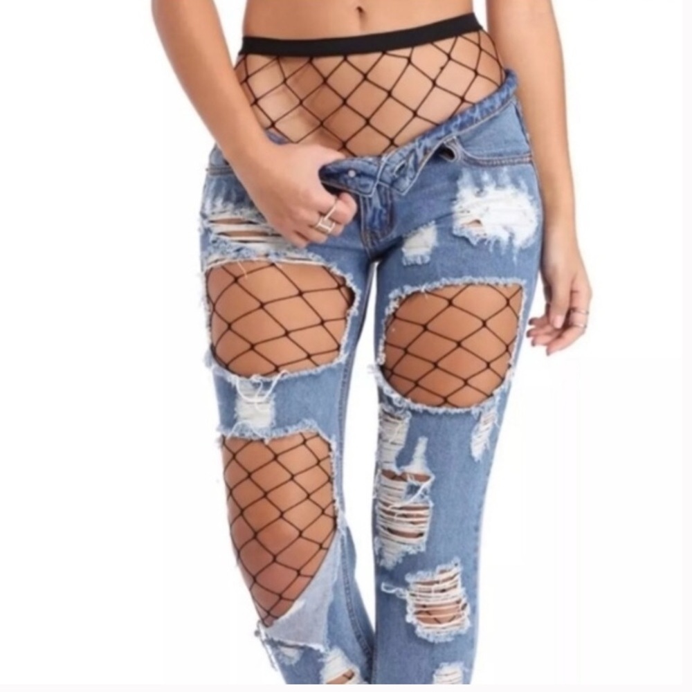 Large fishnet tight stockings new